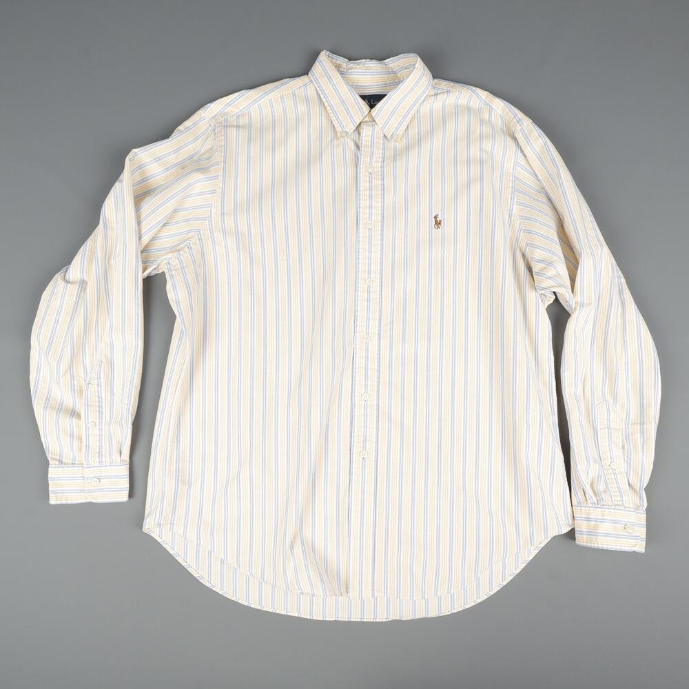 Ralph Lauren Mens XL Classic Fit Long Sleeve Button Down Striped Shirt Vintage